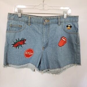 HIGH rise Waist Jean Short Retro flare